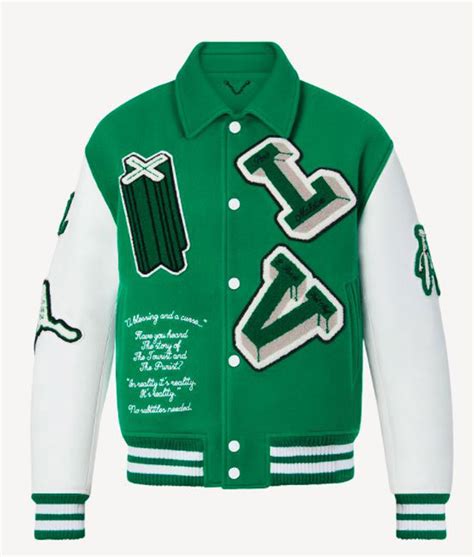 lv green jacket|louis vuitton varsity jacket price.